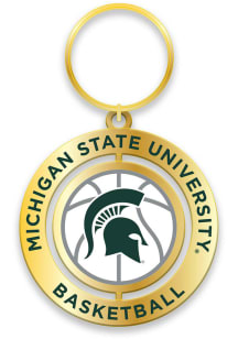 Michigan State Spartans Basketball Spinner Keychain - Green