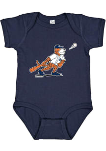 Soft As A Grape Paws Detroit Tigers Baby Navy Blue Mascot at Bat Short Sleeve One Piece