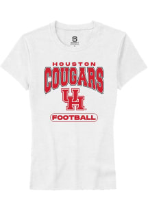 Summit Sportswear Houston Cougars Womens White Football Short Sleeve T-Shirt