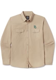 Snaps Baylor Bears Mens Khaki Heritage Denim Long Sleeve Dress Shirt