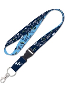 Tampa Bay Rays Scatterprint Lanyard - Navy Blue