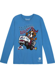 Bernie  Mitchell and Ness Colorado Avalanche Boys Blue Mascot Riding Zamboni Long Sleeve T-Shirt