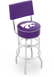 K-State Wildcats Double-Ring Swivel with Back Pub Stool - Black