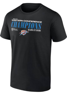 Oklahoma City Thunder Black 2025 Conference Champions Playoff Basketball Short Sleeve T Shirt