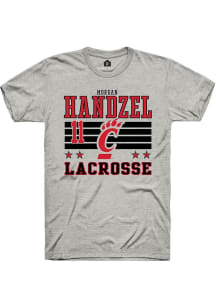 Morgan Handzel Cincinnati Bearcats Ash NIL Striped Short Sleeve Player T Shirt