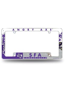 SFA Lumberjacks All Over Chrome License Plate Frame - Purple
