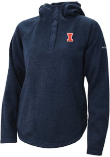 Columbia Illinois Fighting Illini Womens Navy Blue Heat Seal Sweater Weather Hooded Sweatshirt