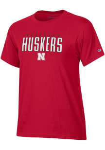 Champion Nebraska Cornhuskers Womens Red Applique Short Sleeve T-Shirt