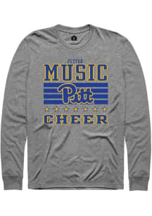 Peyton Music Pitt Panthers Grey NIL Striped Long Sleeve Player T Shirt