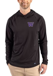 Cutter and Buck Washington Huskies Mens Black Prospect Eco Long Sleeve Hoodie