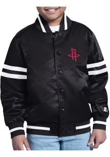 Starter Houston Rockets Youth Black Satin Medium Weight Jacket