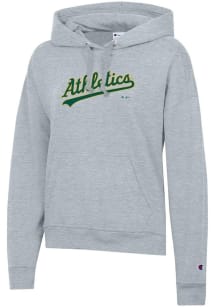 Champion Oakland Athletics Womens Grey Powerblend Hooded Sweatshirt