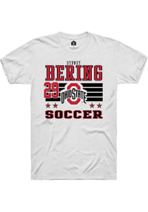 Sydney Bering Ohio State Buckeyes White NIL Striped Short Sleeve Player T Shirt