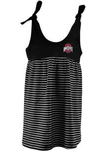 Ohio State Buckeyes Toddler Girls Black Stripe Short Sleeve Dress