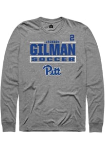 Jackson Gilman Pitt Panthers Graphite NIL Stacked Box Long Sleeve Player T Shirt