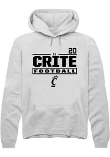 Cj Crite Cincinnati Bearcats Mens White Football NIL Stacked Box Player Hood
