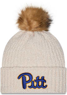 New Era Pitt Panthers White Cuff Pom Womens Knit Hat