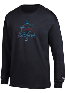 Champion Miami Marlins Black Jersey Long Sleeve T Shirt