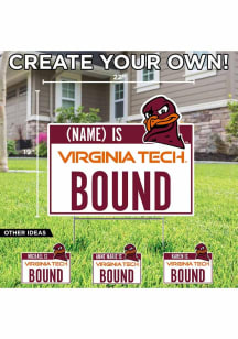 Virginia Tech Hokies Personalized School Bound Yard Sign - White