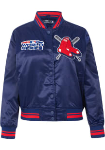 Pro Standard Boston Red Sox Womens Navy Blue Mash Up Satin Light Weight Jacket