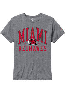 Miami RedHawks Grey All American Oversized Number One Short Sleeve T Shirt