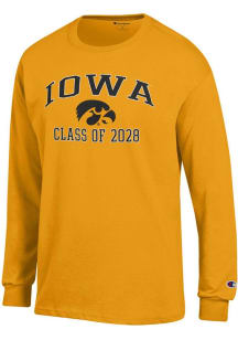 Champion Iowa Hawkeyes Gold Font Class of 2028 Jersey Long Sleeve T Shirt
