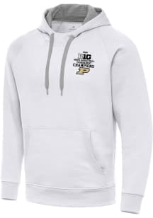 Antigua Purdue Boilermakers Mens White 2026 Mens Big Ten Tournament Champs Victory Long Sleeve Hoo..