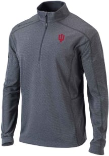 Columbia Indiana Hoosiers Mens Anthracite Heat Seal Omni Wick Shotgun Long Sleeve Qtr Zip Pullover
