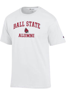 Champion Ball State Cardinals White Mascot Alumni Jersey Short Sleeve T Shirt