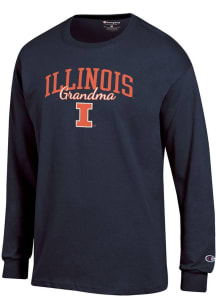 Champion Illinois Fighting Illini Navy Blue Grandma Script Jersey Long Sleeve T Shirt