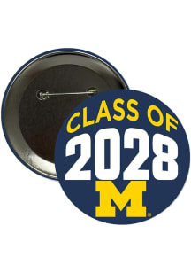 Michigan Wolverines 3" Class of 2028 Button - Navy Blue