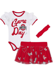 Ohio State Buckeyes Infant Girls Red Hitter Up Set Top and Bottom