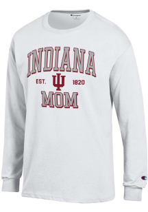 Champion Indiana Hoosiers White EST Date Mom Jersey Long Sleeve T Shirt