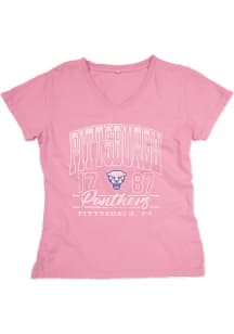 Blue 84 Pitt Panthers Womens Pink Dyed Short Sleeve T-Shirt