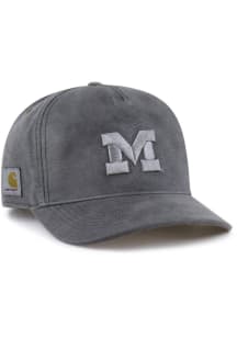 47 Michigan Wolverines Carhartt Garment Dyed Hitch RF Adjustable Hat - Charcoal