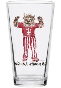 Indiana Hoosiers 16oz Mascot Pint Glass - White
