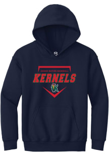 Summit Sportswear Cedar Rapids Kernels Youth Navy Blue Homeplate Long Sleeve Hoodie