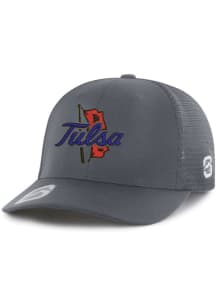 Summit Sportswear Tulsa Golden Hurricane The T Adjustable Hat - Charcoal
