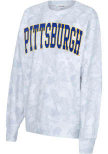 Pitt Panthers Womens White Camo Sport FLeece Crew Sweatshirt
