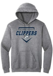 Summit Sportswear Columbus Clippers Mens Graphite Homeplate Long Sleeve Hoodie
