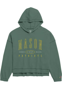George Mason University Womens Green Waffle Hooded Sweatshirt