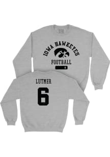 Zach Lutmer Iowa Hawkeyes Mens Grey NIL Varsity Crew Player Crew