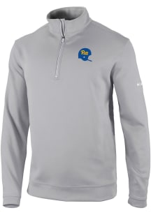 Columbia Pitt Panthers Mens Grey Vault Heat Seal Omni Wick Wickhams Hills Long Sleeve Qtr Zip Pull..