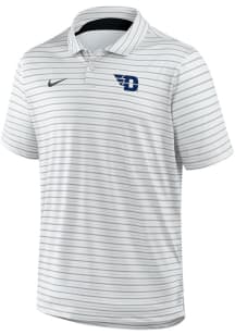 Nike Dayton Flyers Mens White Tour Stripe Short Sleeve Polo