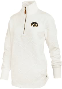 Pressbox Iowa Hawkeyes Womens White Harriet Qtr Zip