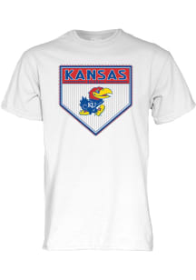 Blue 84 Kansas Jayhawks White Boost Baseball Short Sleeve T Shirt