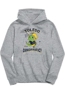 Vive La Fete Toledo Rockets Toddler Grey Dino-Riffic Long Sleeve Hooded Sweatshirt