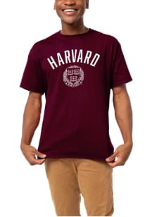 League Harvard Crimson Maroon 1636 Shield Short Sleeve T Shirt