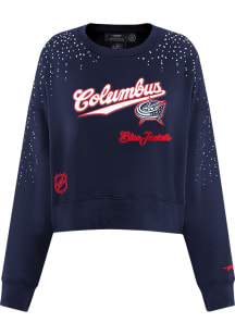 Pro Standard Columbus Blue Jackets Womens Navy Blue Legacy Crew Sweatshirt