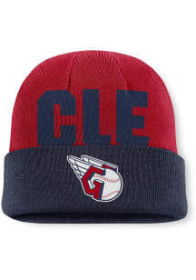 Nike Cleveland Guardians Navy Blue Primetime Utility Cuff Mens Knit Hat